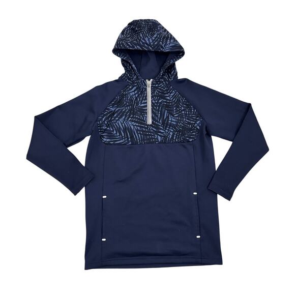 Peter Millar Pullover Blue Hooded Hybrid Jacket Size Youth Medium (9/10) - Picture 1 of 3